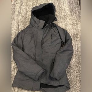 CHAMPION Women's Winter Jacket, Full Zip, Insulated Hoodie, Dark Gray, Size XS